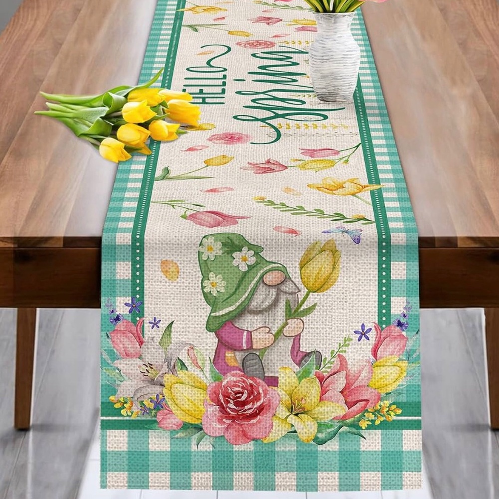 Floral Gnome Table Runner - Multicolor